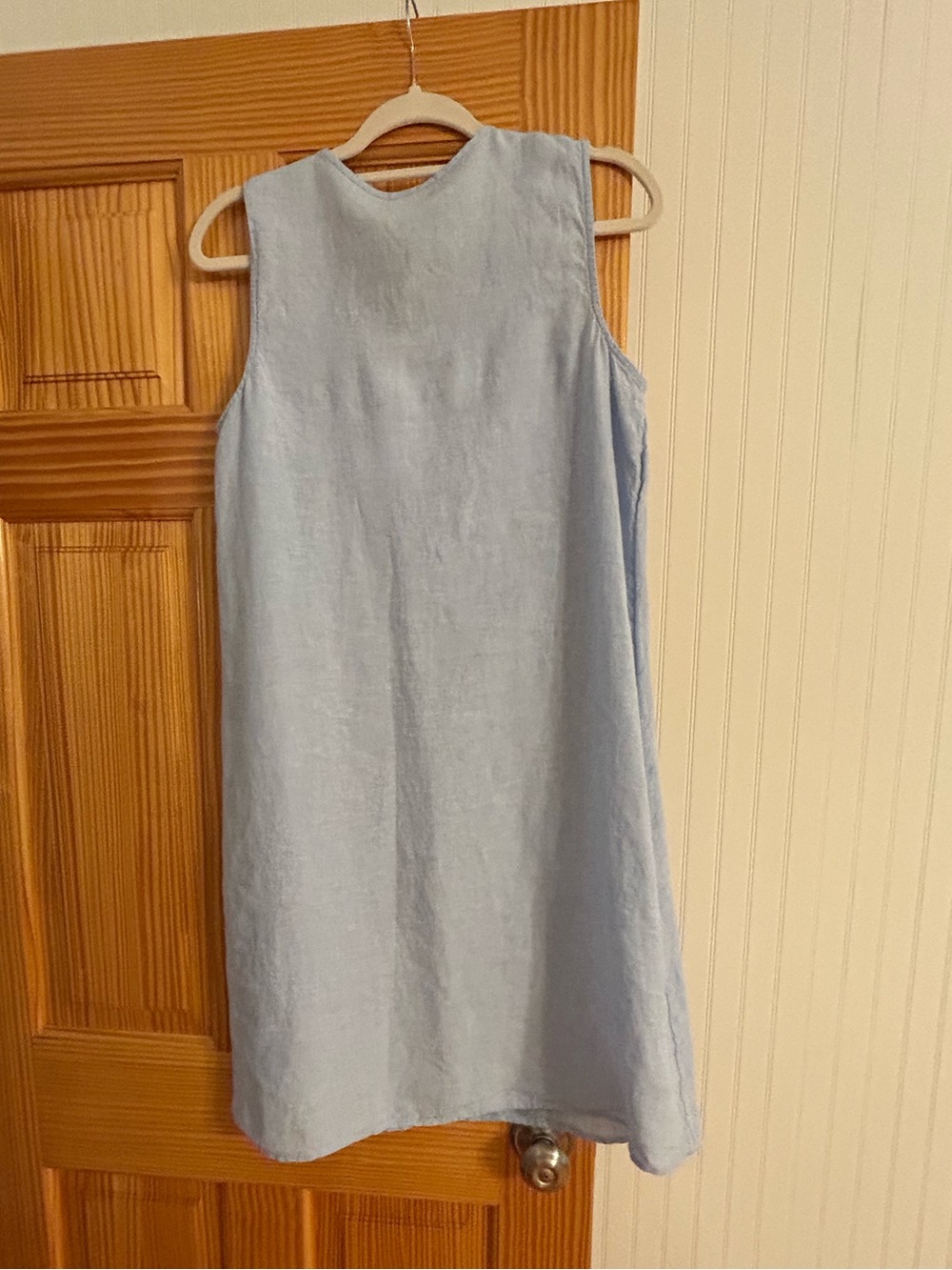 J. Jill Light Blue Sleeveless Embroidered Shift Dress - Picture 4 of 5